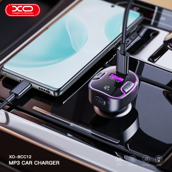 XO BCC12 Smart Bluetooth MP3+5V3.1A Car Charged Atmosphere Light