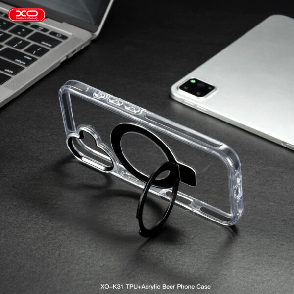 XO K31 iP 16 Pro Max 6,9" TPU+Ακρυλική Μαγνητική Θήκη Τηλεφώνου Μαύρο