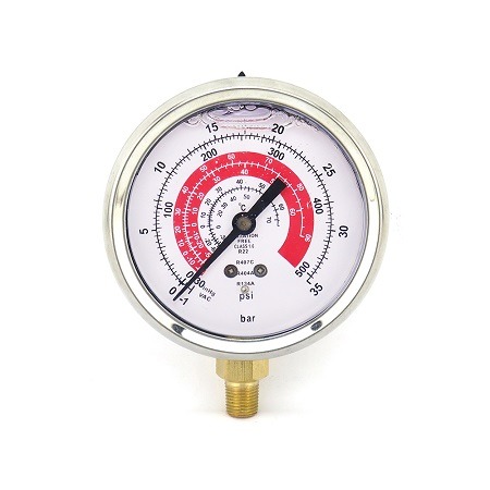 02001053.jpg Μανόμετρο Υψηλής Γλυκερίνης 70mm 1/8'' (M550) R134a, R404a, R407c