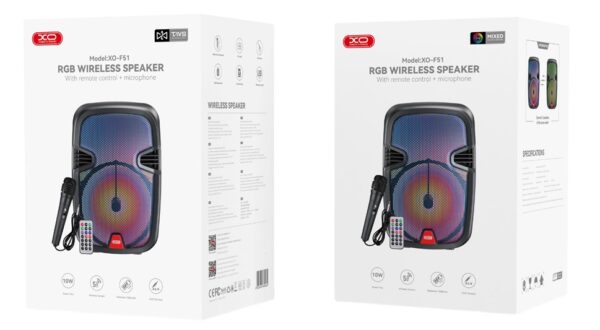 XO F51 Colored Jade Εξωτερικό Ηχείο RGB Bluetooth 10W