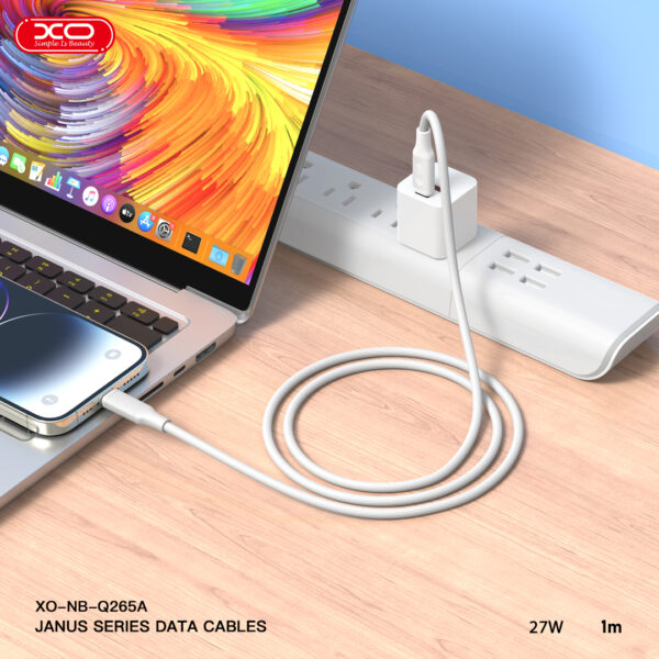 XO NB-Q265A PD 27W Type-C σε Lightning Μινιμαλιστικό Καλώδιο (Λευκό)