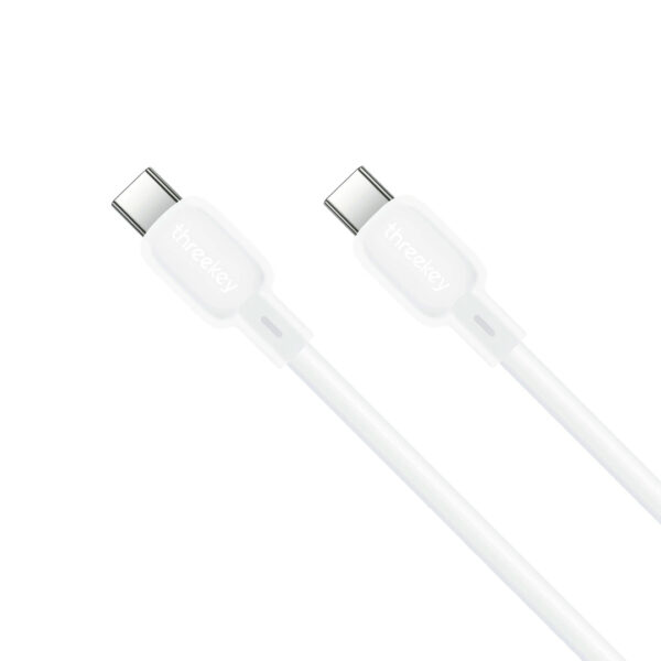 02_6_0.03.jpg ThreeKey TK-NB09 Καλώδια Σιλικόνης Type-C σε Type-C 60W Λευκό
