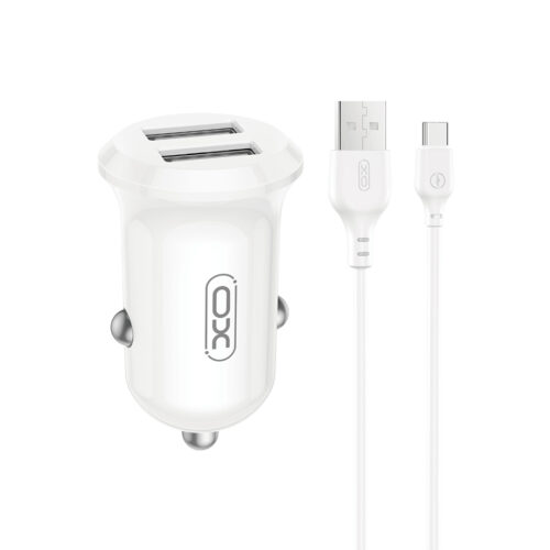 XO CC67 Mini Smart Φορτιστής Αυτοκινήτου με 2 Θύρες USB 2.4A και Καλώδιο Type-C (NB103)