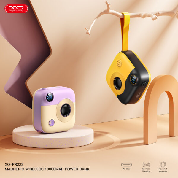 03_1_-__1.jpg XO PR223 mini camera digital display fast charging power bank 10000mAh (Black & Yellow)