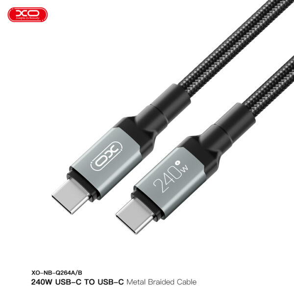 03_5__5.jpg XO NB-Q264B Type-c to Type-c 240W High Power Data Cable 2m