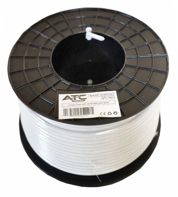 ATC Στροφείο RF ATC-720 RG6 100m Λευκό
