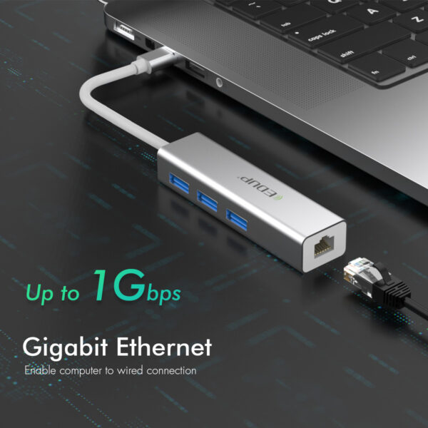 EDUP EP-9801 10/100/1000Mbps Type-C LAN Adapter USB 3.0 Port