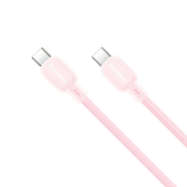 05_5_0.03.jpg ThreeKey TK-NB09 Καλώδια Σιλικόνης Type-C σε Type-C 60W Ροζ