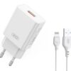 XO L127 USB-A QC18W Φορτιστής Γρήγορης Φόρτισης με Lightning Καλώδιο