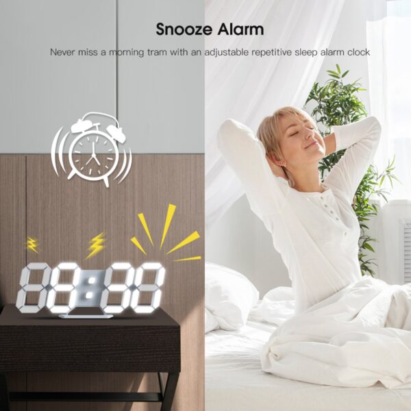 EDUP EH-LED1302 Digital Timer Nightlight Watch Alarm Clock 12 or 24 Hour Display