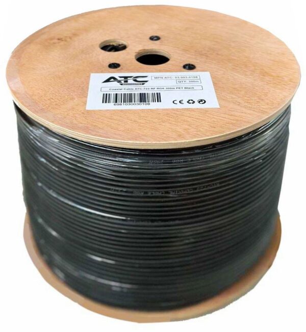 ATC Στροφείο RF ATC-723 RG6 300μ PET Μαύρο