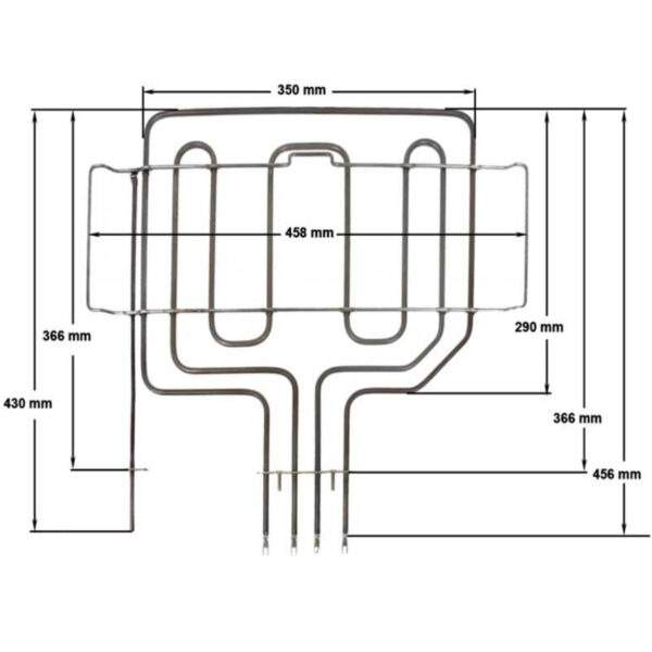 10106462-1_1.jpg Αντίσταση φούρνου κουζίνας BOSCH / SIEMENS / PITSOS / NEFF 2800W άνω με γκριλ 9.2023959, 00278734, 00209753