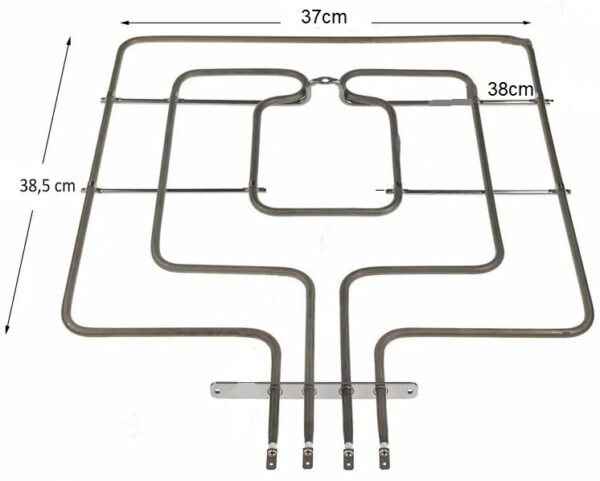Αντίσταση φούρνου κουζίνας SIEMENS / BOSCH / NEFF 00776188 άνω μέρος 2700W (1000+1700) 37x38,5 cm με λαμάκι