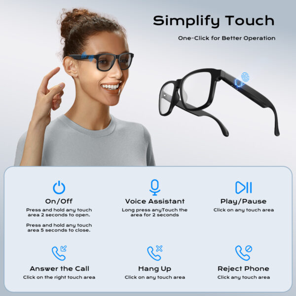 12e12.jpg XO E12 Smart Audio Γυαλία με Προστασία από Μπλε Φως Οθόνης