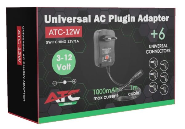 12w.jpg Τροφοδοτικό 12W 12V/1A Switching με 6 κεφαλές