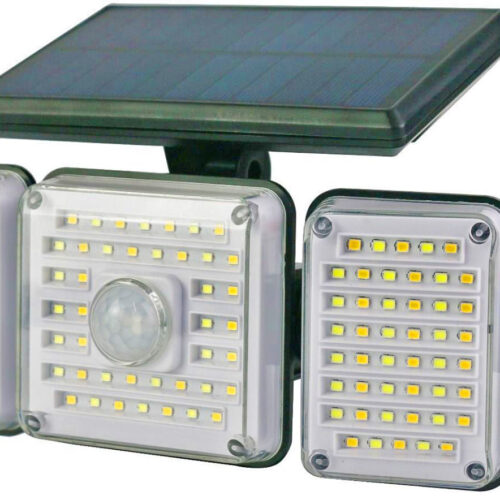 Entac Ηλιακός Προβολέας Τοίχου 2.5W SMD CCT 5 Κεφαλές Φωτοκύτταρο και Τηλεχειριστήριο