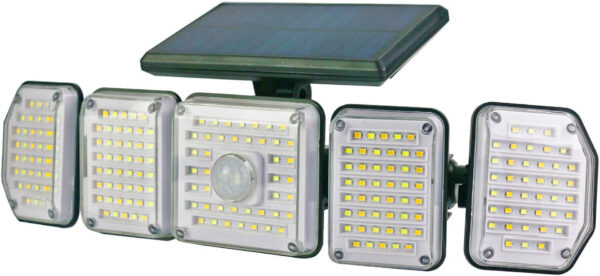 13_1_2.jpg Entac Ηλιακός Προβολέας Τοίχου 2.5W SMD CCT 5 Κεφαλές Φωτοκύτταρο και Τηλεχειριστήριο