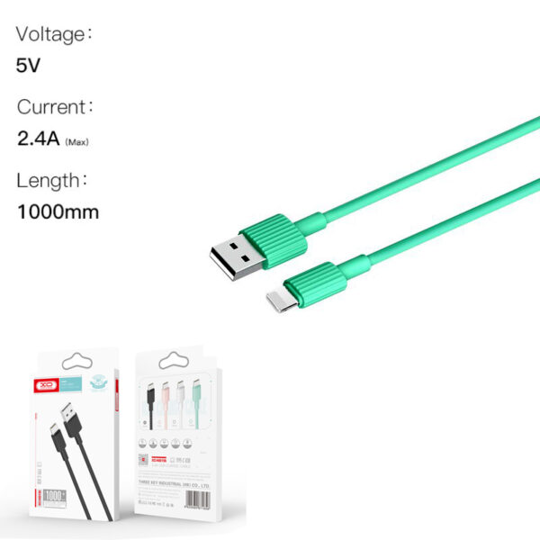 156-ligh-green.jpg XO NB156 USB Καλώδιο Φόρτισης για Lightning Πράσινο