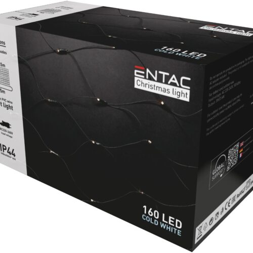160.jpg Entac Χριστουγεννιάτικα Λαμπάκια IP44 Net 160 LED 2x1.5m Ψυχρό Λευκό