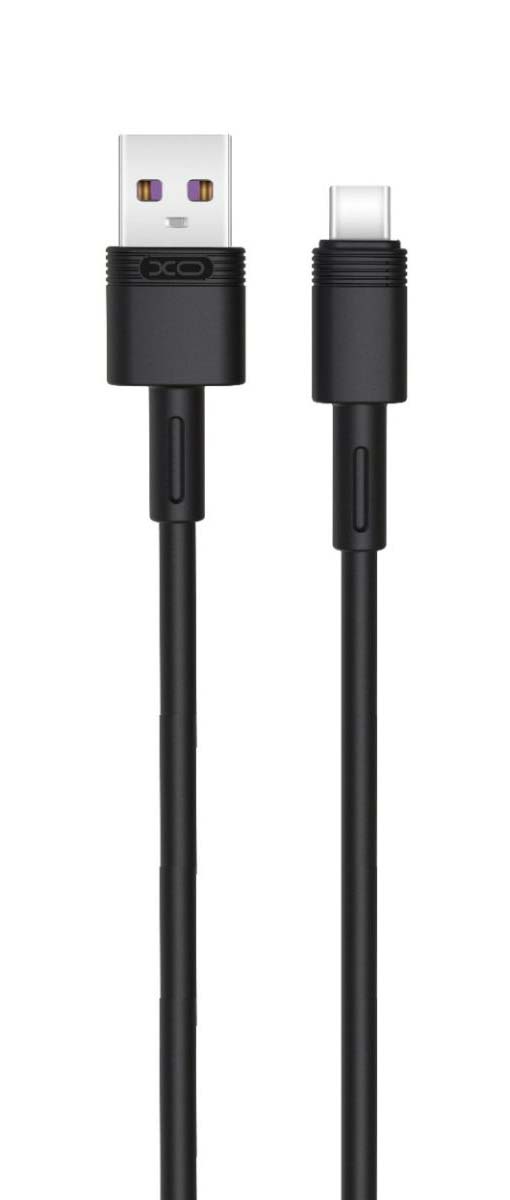 166cblack_1.jpg XO NB-Q166 5A Καλώδιο Γρήγορης Φόρτισης για Type-C Μαύρο 1m