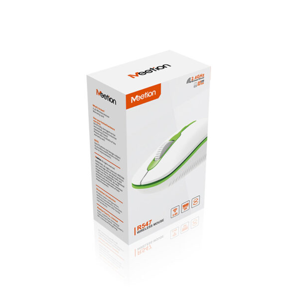 Meetion MT-R547 Ασύρματο Ποντίκι 2.4G Άσπρο & Πράσινο