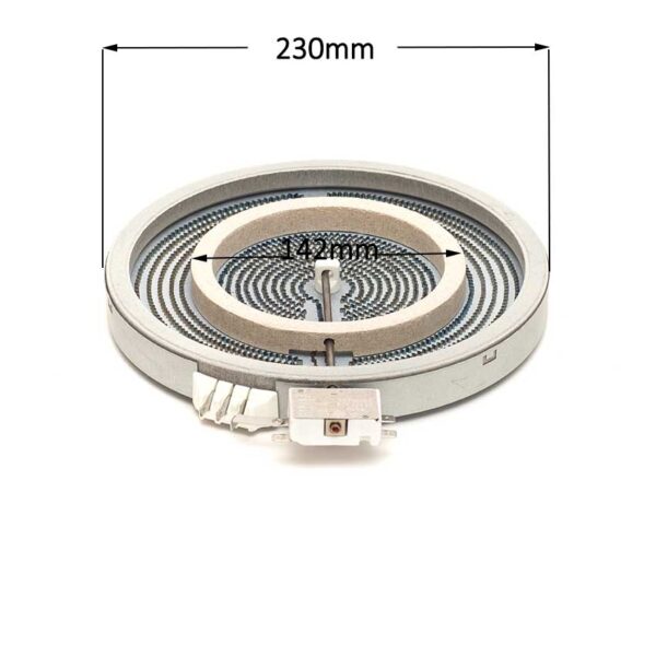 Εστία κουζίνας κεραμική διπλή 2200W 750W Φ23cm Φ14,2cm 5 άκρα Γενικής Χρήσης