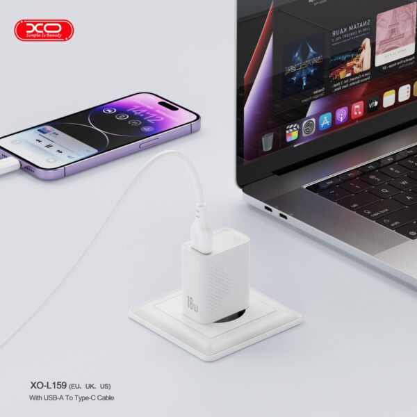 XO L159 Φορτιστής Ταχείας Φόρτισης EU QC18W με USB-A