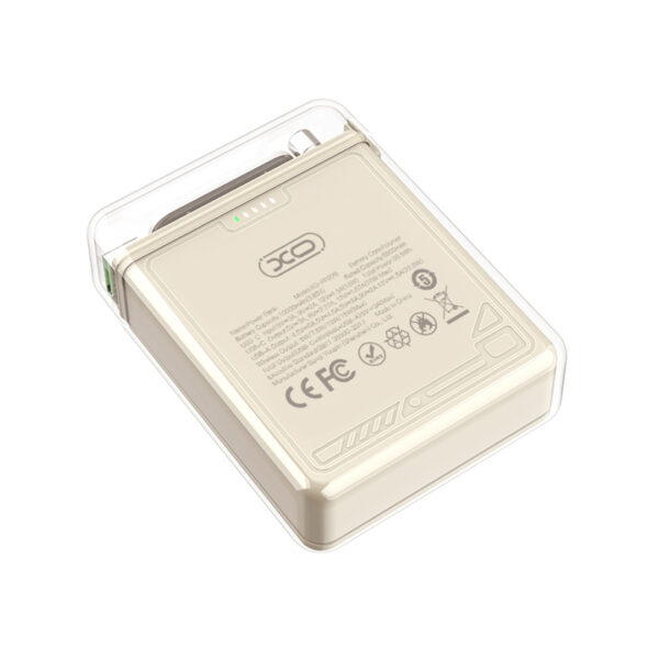 1_4__1_2.jpg XO PR226 Mini Transparent Light Display Magnetic Absorption Fast Charging 10000mAh (Off-White)