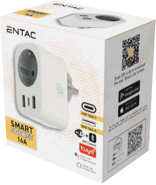 Entac Smart Προσαρμογέας Τροφοδοσίας 2.4A WIBLE