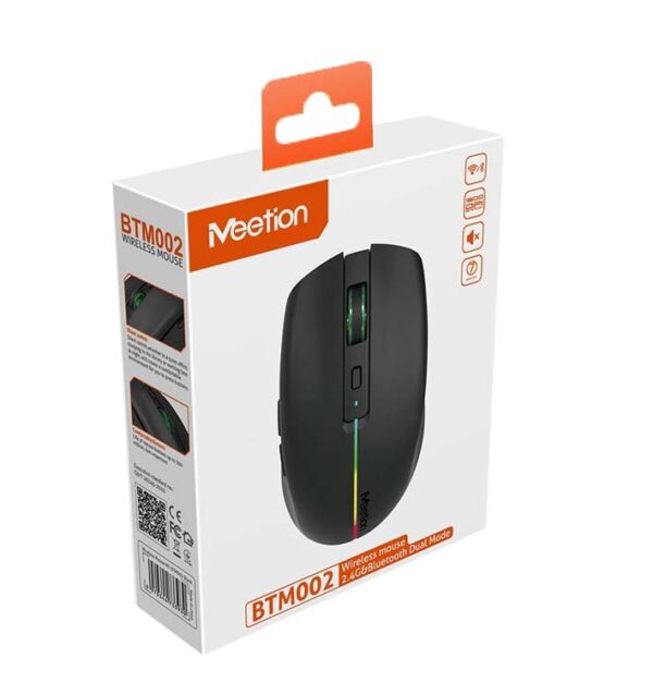 Meetion BTM002 Ασύρματο Ποντίκι Bluetooth (Μαύρο)