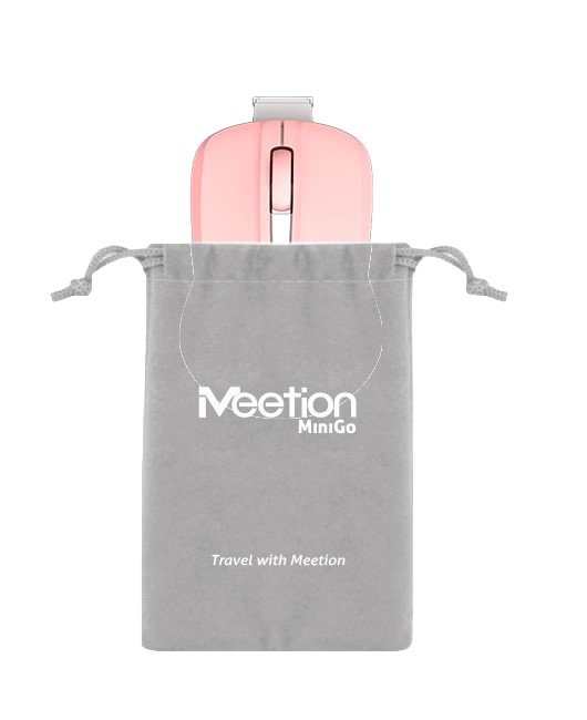 Meetion Silent Mini 2.4G Οπτικό Ασύρματο Ποντίκι (Ροζ)