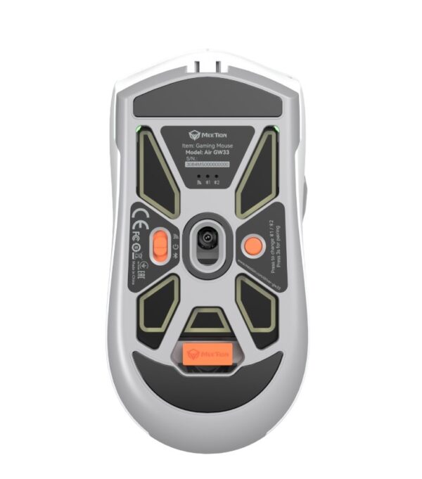 Meetion MT-GW33 Ενσύρματο 2.4G Bluetooth Gaming Ποντίκι Λευκό