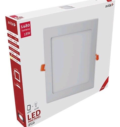 Avide LED Φωτιστικό Οροφής Χωνευτό Τετράγωνο Αλουμίνιο 18W Θερμό 3000K