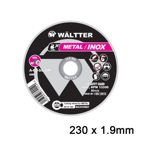 2301922-1.jpg Δίσκοι Κοπής Σιδήρου / INOX WALTTER 230x1.9mm