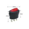 Διακόπτης μονός οβάλ ON-OFF 3 επαφών 10A 250V με φως για ηλεκτρικό μπρίκι, Γενικής Χρήσης