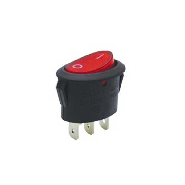 Διακόπτης μονός οβάλ ON-OFF 3 επαφών 10A 250V με φως για ηλεκτρικό μπρίκι, Γενικής Χρήσης