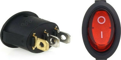 Διακόπτης μονός οβάλ ON-OFF 3 επαφών 10A 250V με φως για ηλεκτρικό μπρίκι, Γενικής Χρήσης