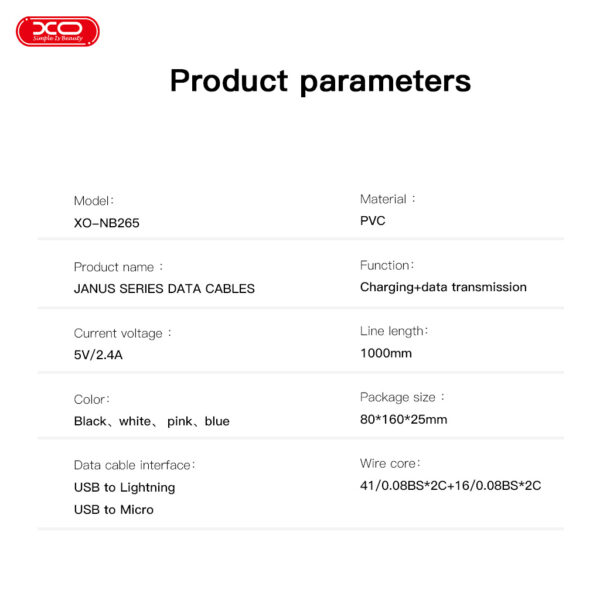 XO NB265 Μινιμαλιστικό Καλώδιο Micro Μπλε