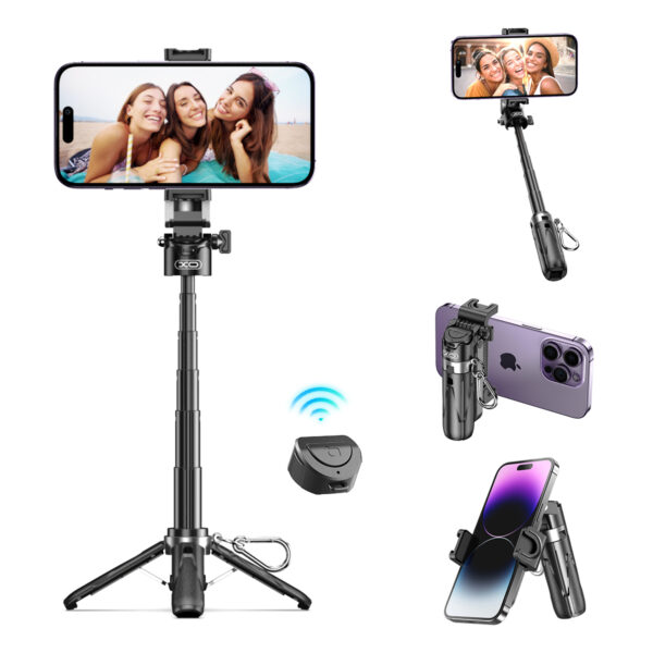 2_8_ss21.jpg XO SS21 Πολυλειτουργικό Selfie Stick Bluetooth 3 σε 1