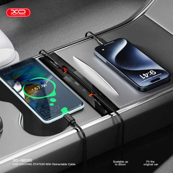 2nb285_3_.jpg XO NB285 Docking Station με Αναδιπλούμενα Καλώδια 4-in-1