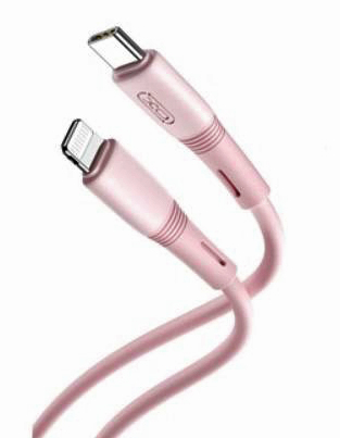 300585_oryg_1.jpg XO NB-Q226A Καλώδιο Φόρτισης - Data 27W Type-C σε Lightning 1m Ροζ
