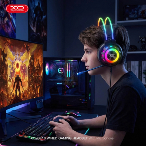 33.png XO GE10 Gaming Ενσύρματα Ακουστικά RGB με Μικρόφωνο Μαύρα