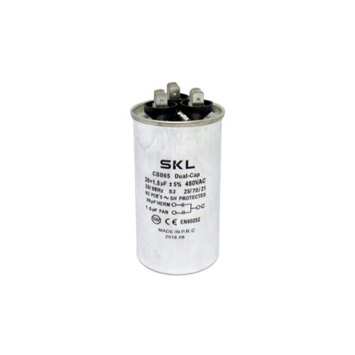 Πυκνωτής λειτουργίας διπλός 30+1,5μF /370Volt κλιματιστικού γενικής χρήσης