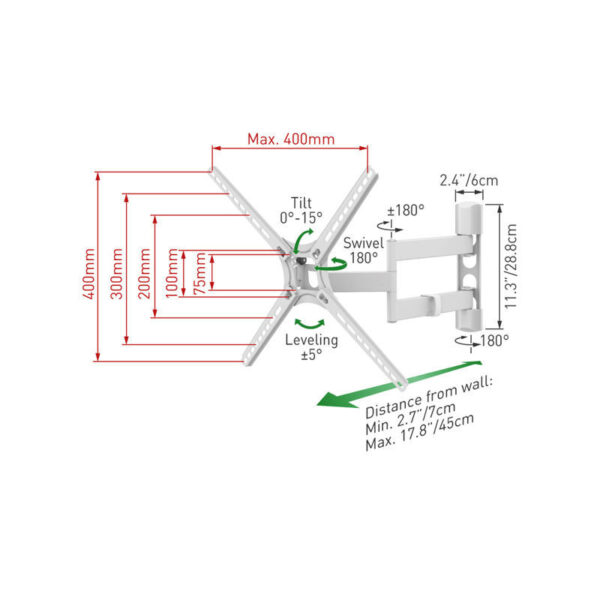 3400ww-barkan-13-65-_0002300.jpeg Βάση Τηλεόρασης Τοίχου 3400W.W Barkan 13" - 65" με Βραχίονα και Κλίση Άσπρη