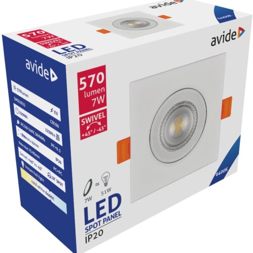 387.jpg Avide LED Χωνευτό Σπότ 38° Τετράγωνο 7W Ψυχρό 6400K