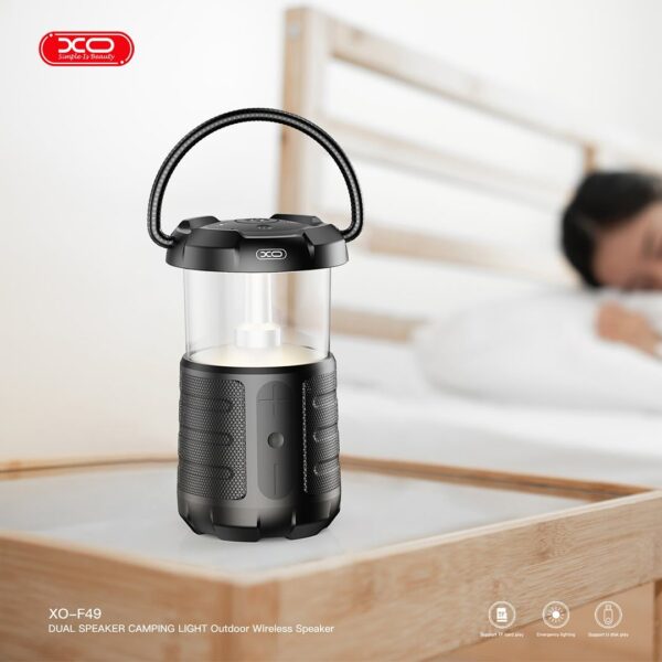 XO F49 Υπαίθριο 'Φως Κάμπινγκ' Με Διπλά Ηχεία (Μαύρο)