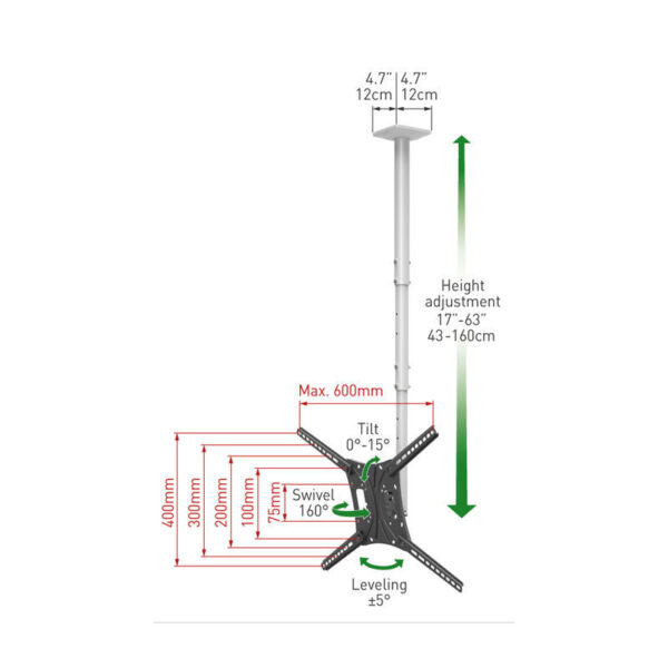 4500l-barkan-13-75-_0002312.jpeg Βάση Τηλεόρασης Οροφής 4500L Barkan 13" - 75" Τηλεσκοπική