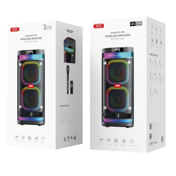 XO F58 Shine Διπλό 6-inch Woofer RGB Bluetooth Ηχείο 40W