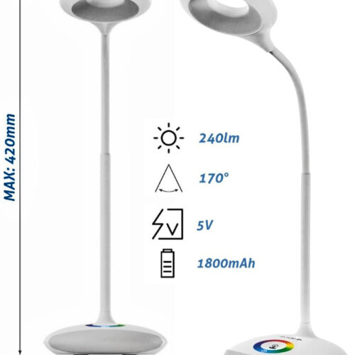 Avide LED Φωτιστικό Γραφείου RGB Άσπρο 4W