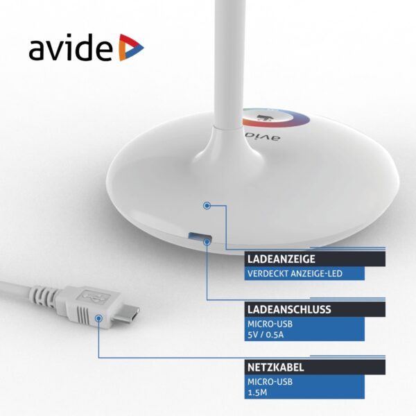 Avide LED Φωτιστικό Γραφείου RGB Άσπρο 4W